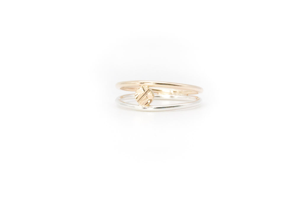 Landscape Two-Tone Double Band Ring